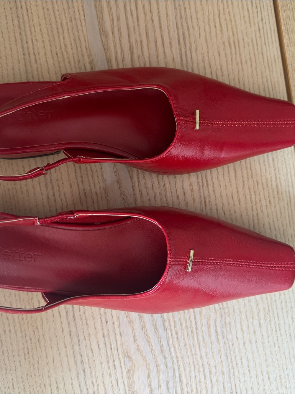 Red Pointed Slingback Flats from Vietnam (Better)